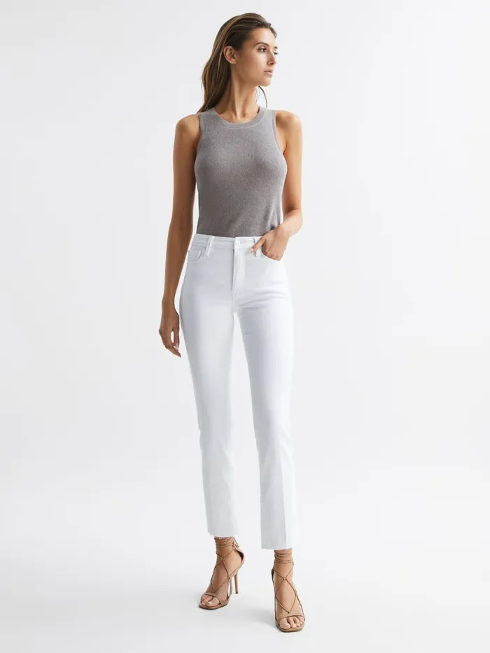 Reiss Jeans Good American Straight Leg Skinny Jeans White 8211 Women