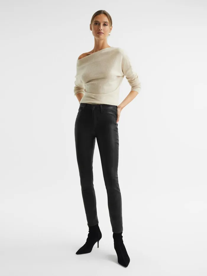 Reiss Jeans Hoxton PAIGE Coated Skinny Jeans Black 8211 Women