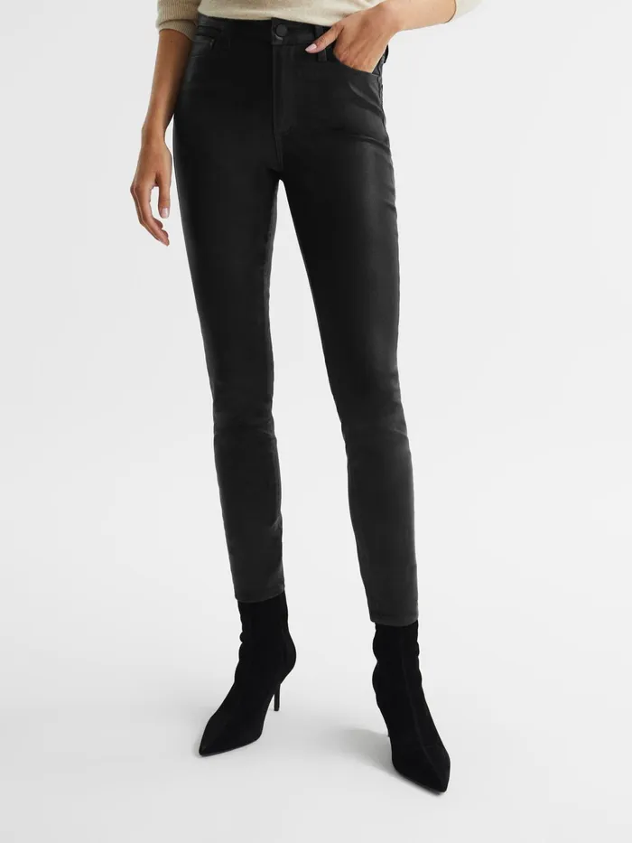 Reiss Jeans Hoxton PAIGE Coated Skinny Jeans Black 8211 Women