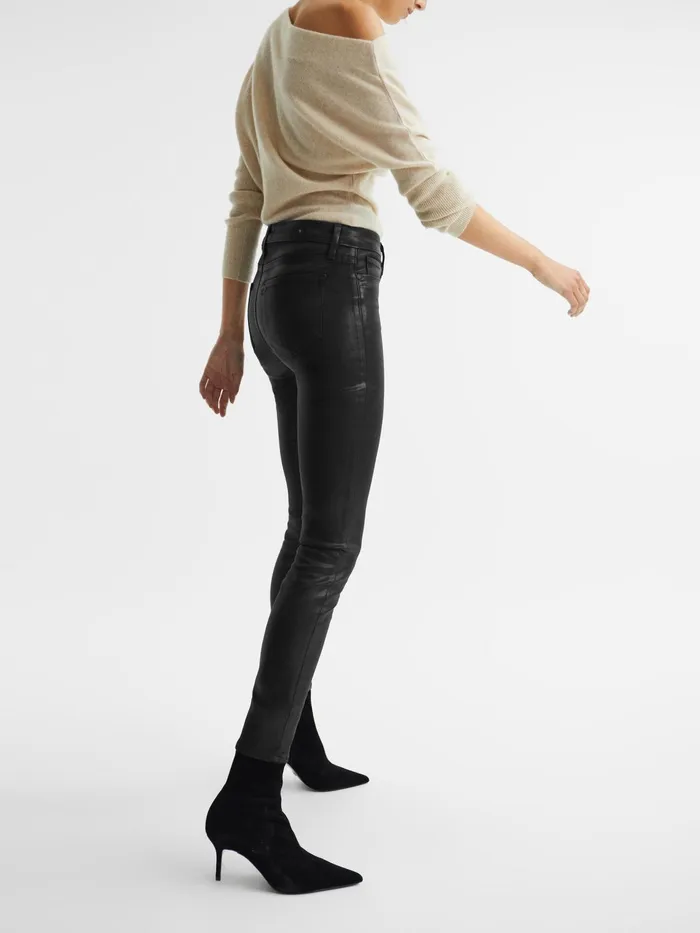 Reiss Jeans Hoxton PAIGE Coated Skinny Jeans Black 8211 Women
