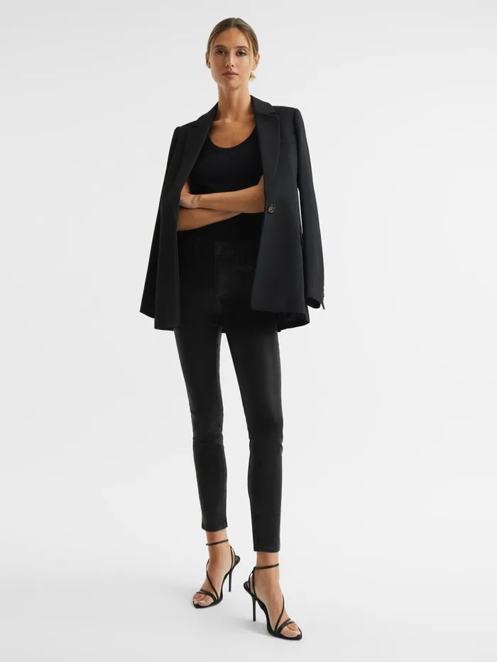 Reiss Jeans Hoxton PAIGE Coated Skinny Jeans Black 8211 Women