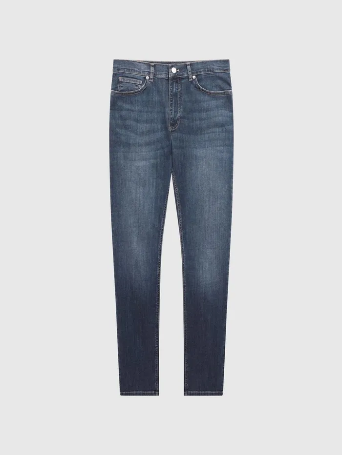 Reiss Jeans James Jersey Slim Fit Washed Jeans Washed Indigo 8211 Men