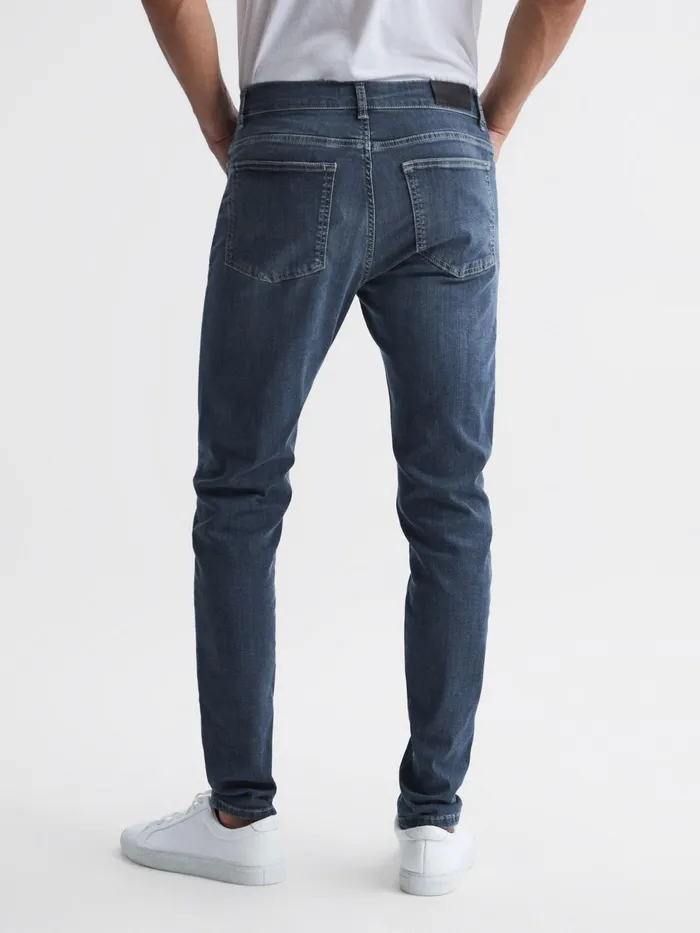 Reiss Jeans James Jersey Slim Fit Washed Jeans Washed Indigo 8211 Men