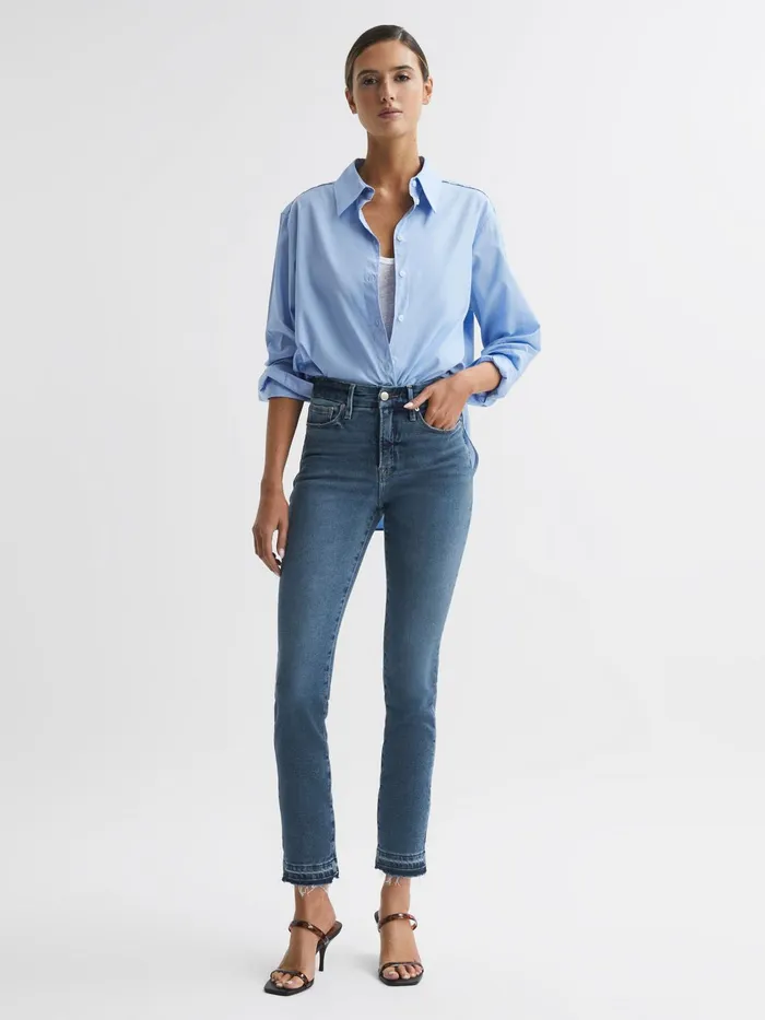 Reiss Jeans Laurel Paige High Rise Flared Jeans Bellflower Distress 8211 Women