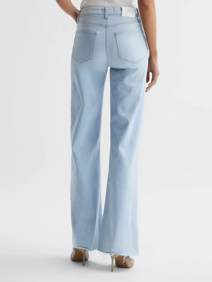Reiss Jeans Leenah Paige Metallic High Rise Flared Jeans Indigo Glitz 8211 Women