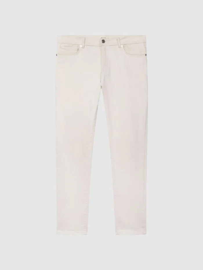 Reiss Jeans Santorini Tapered Slim Fit Stretch Jeans Ecru 8211 Men