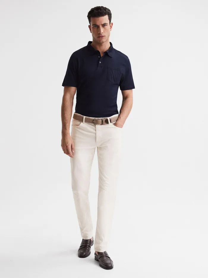 Reiss Jeans Santorini Tapered Slim Fit Stretch Jeans Ecru 8211 Men