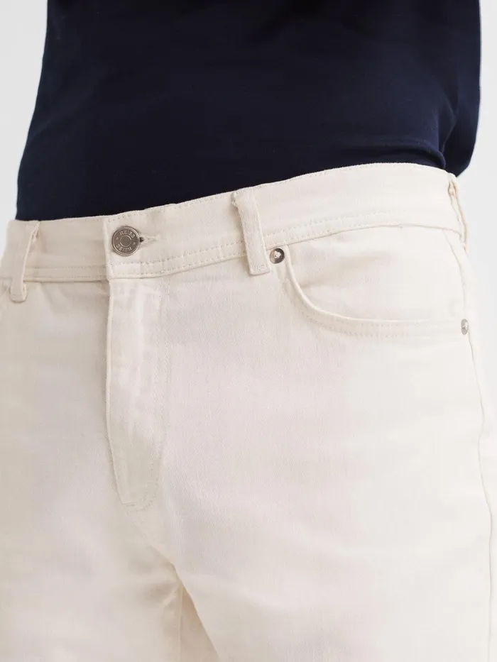 Reiss Jeans Santorini Tapered Slim Fit Stretch Jeans Ecru 8211 Men