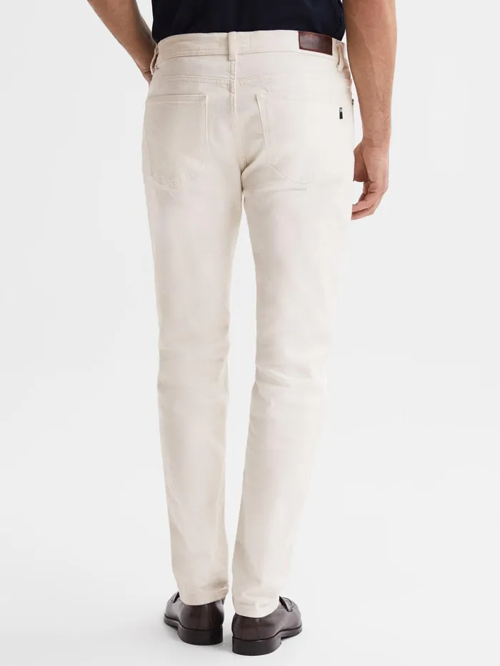 Reiss Jeans Santorini Tapered Slim Fit Stretch Jeans Ecru 8211 Men