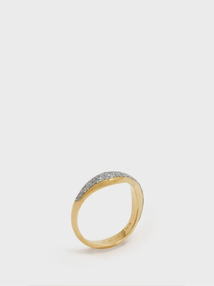 Reiss Jewellery Aura Maria Black Glitter Ring Gold 8211 Women
