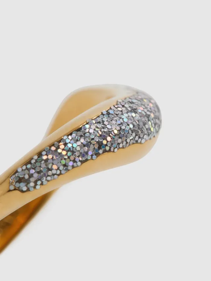 Reiss Jewellery Aura Maria Black Glitter Ring Gold 8211 Women