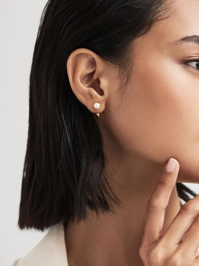 Reiss Jewellery Frida Maria Black Pearl Earring Gold 8211 Women