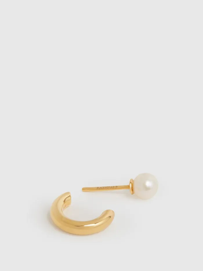Reiss Jewellery Frida Maria Black Pearl Earring Gold 8211 Women