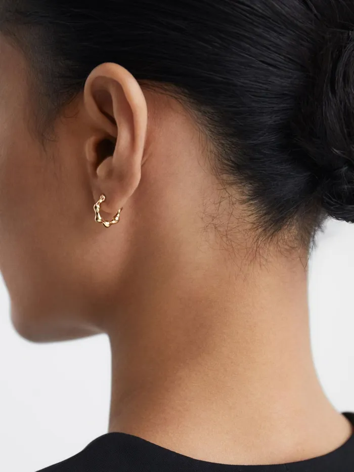 Reiss Jewellery Milla 11 Maria Black Huggie Earring Gold 8211 Women