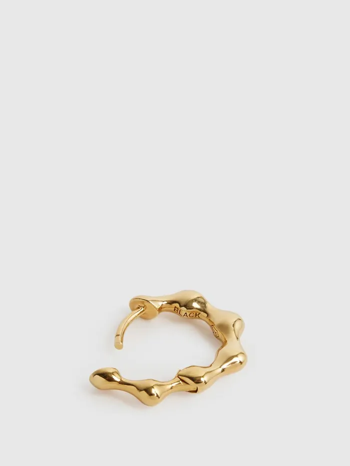 Reiss Jewellery Milla 11 Maria Black Huggie Earring Gold 8211 Women
