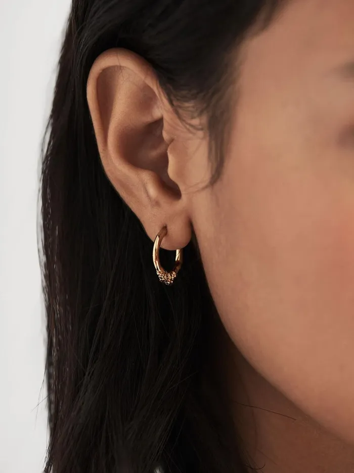 Reiss Jewellery Miro 8 Maria Black Huggie Earring Gold 8211 Women