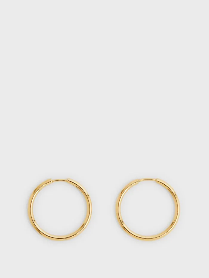 Reiss Jewellery Senorita 20 Maria Black Hoop Earrings Gold 8211 Women