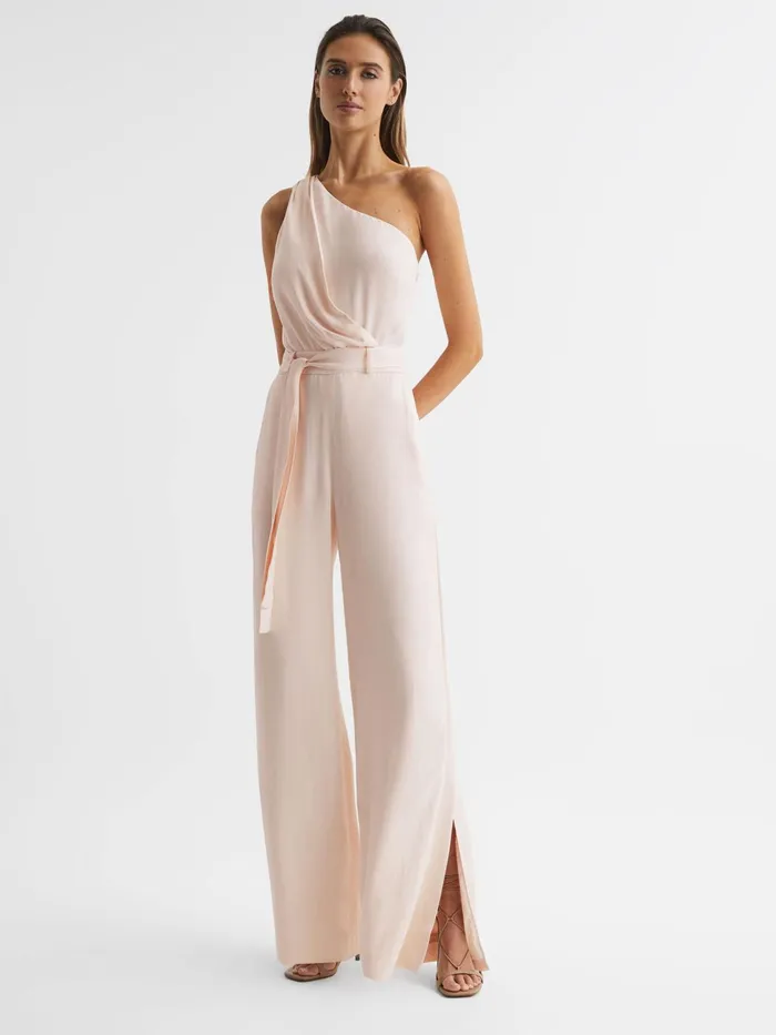 Reiss Jumpsuits Eliza OffTheShoulder Jumpsuit Nude 8211 Women