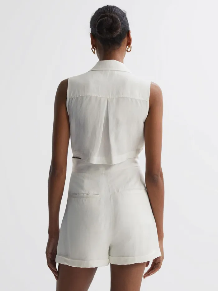 Reiss Jumpsuits Florence Double Breasted Playsuit Ivory 8211 Women