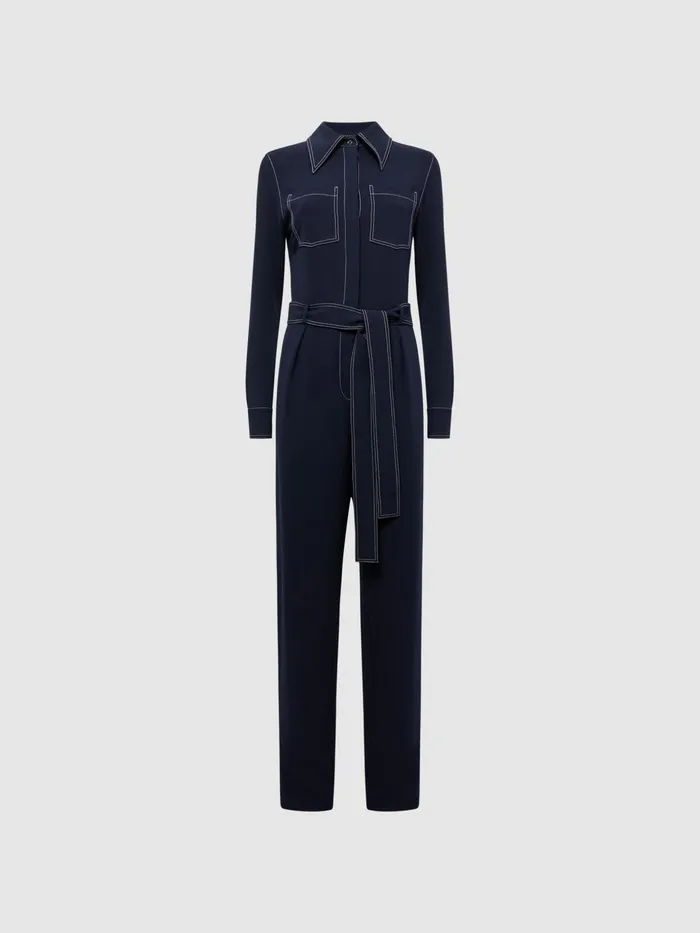Reiss Jumpsuits Lara Fitted Jumpsuit Navy 8211 Women