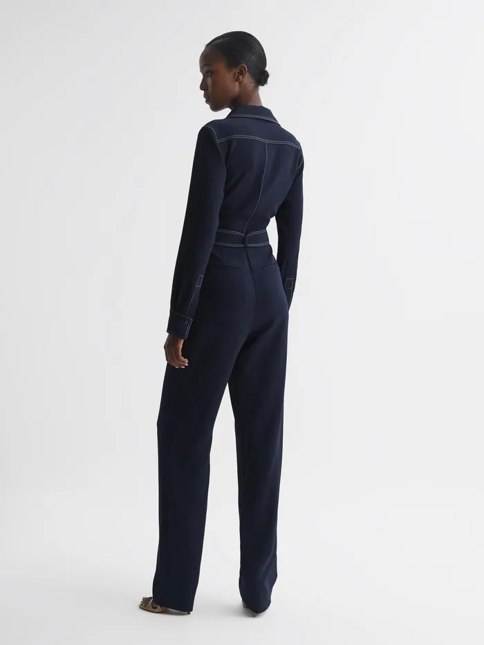 Reiss Jumpsuits Lara Fitted Jumpsuit Navy 8211 Women