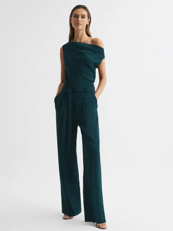 Reiss Jumpsuits Maple OffTheShoulder Jumpsuit Teal 8211 Women