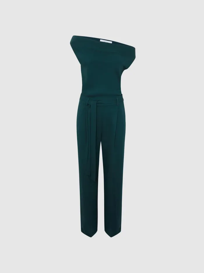 Reiss Jumpsuits Maple OffTheShoulder Jumpsuit Teal 8211 Women