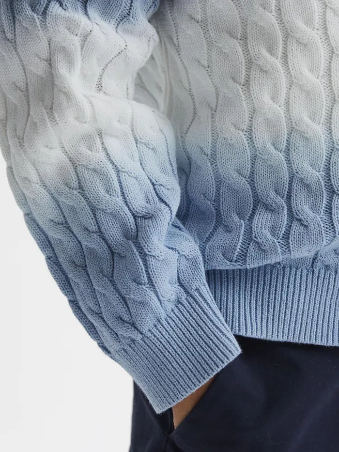 Reiss Knitwear Cosmo Ombre Cable Knit Cardigan Blue 8211 Children