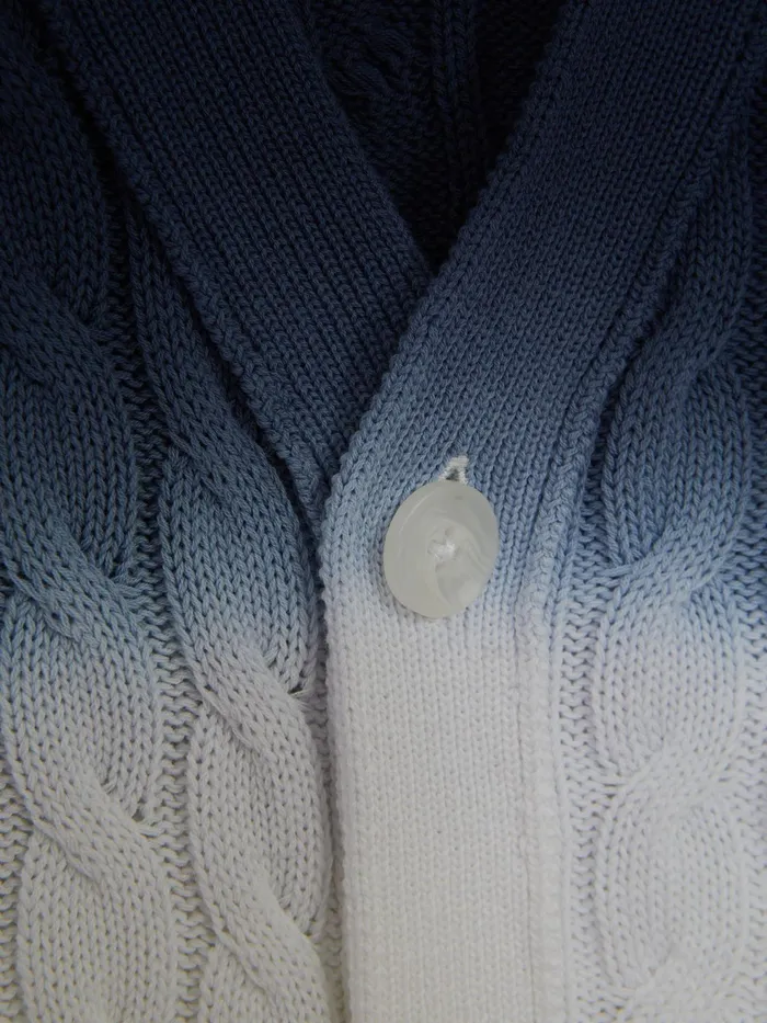 Reiss Knitwear Cosmo Ombre Cable Knit Cardigan Blue 8211 Children