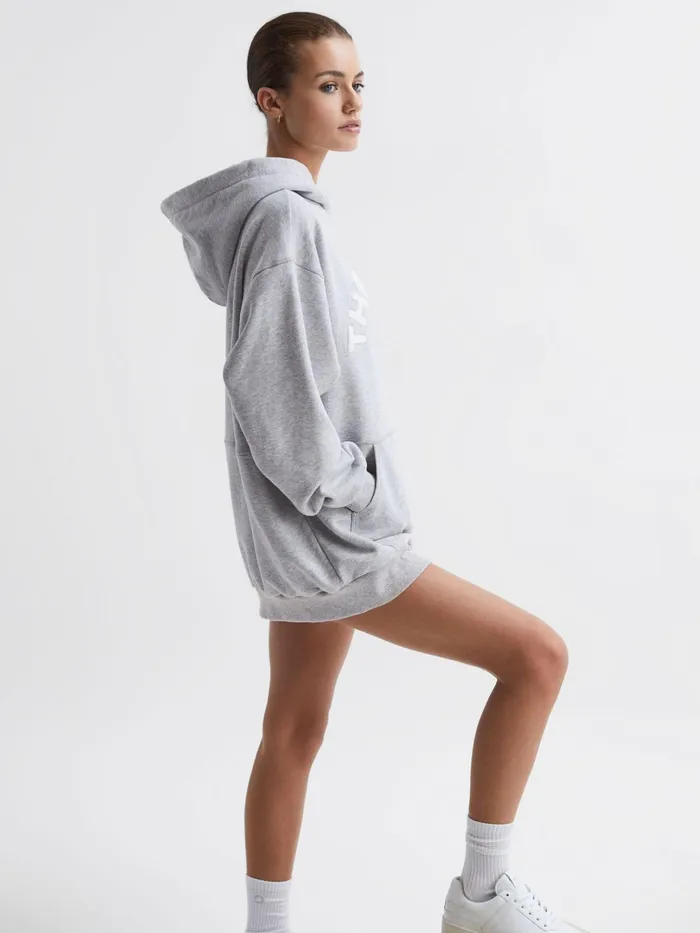 Reiss Knitwear Dana The Upside Comfort Fit Hoodie Grey 8211 Women