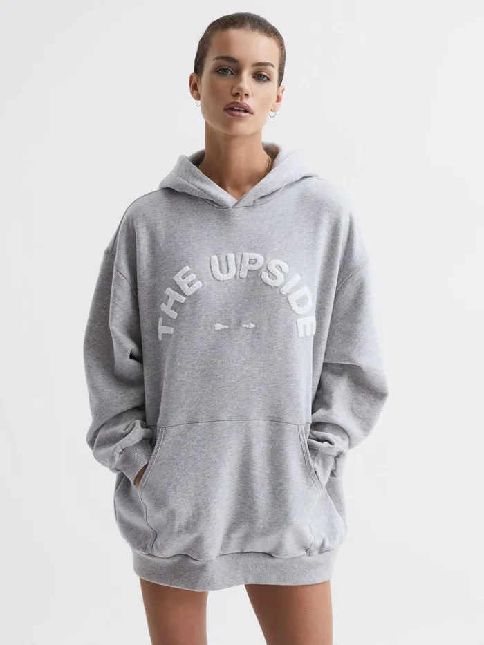 Reiss Knitwear Dana The Upside Comfort Fit Hoodie Grey 8211 Women