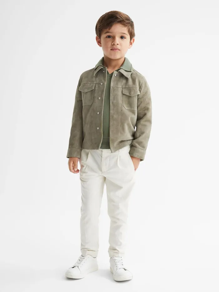 Reiss Knitwear Duchie Merino Wool Open Collar Polo Shirt 8211 Children