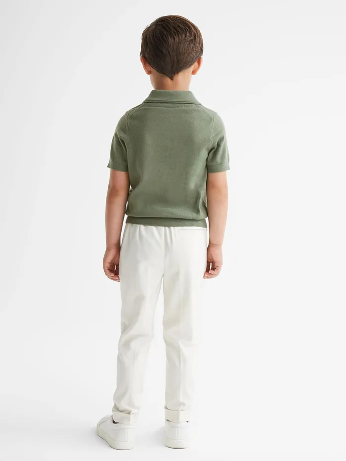 Reiss Knitwear Duchie Merino Wool Open Collar Polo Shirt 8211 Children