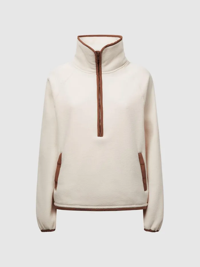 Reiss Knitwear Harlow The Upside HalfZip Jumper Natural 8211 Women