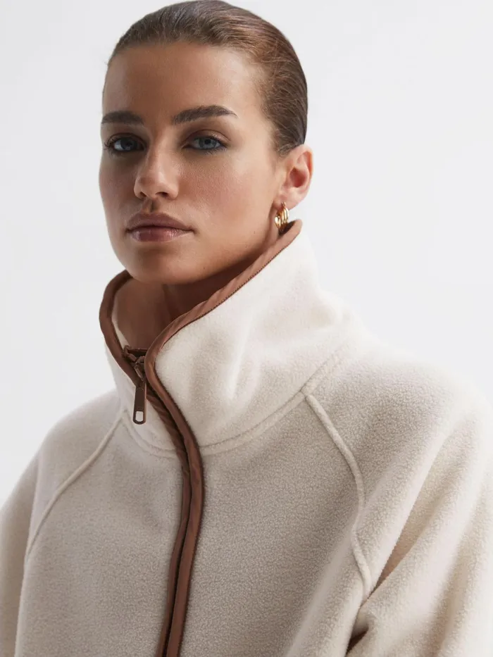 Reiss Knitwear Harlow The Upside HalfZip Jumper Natural 8211 Women