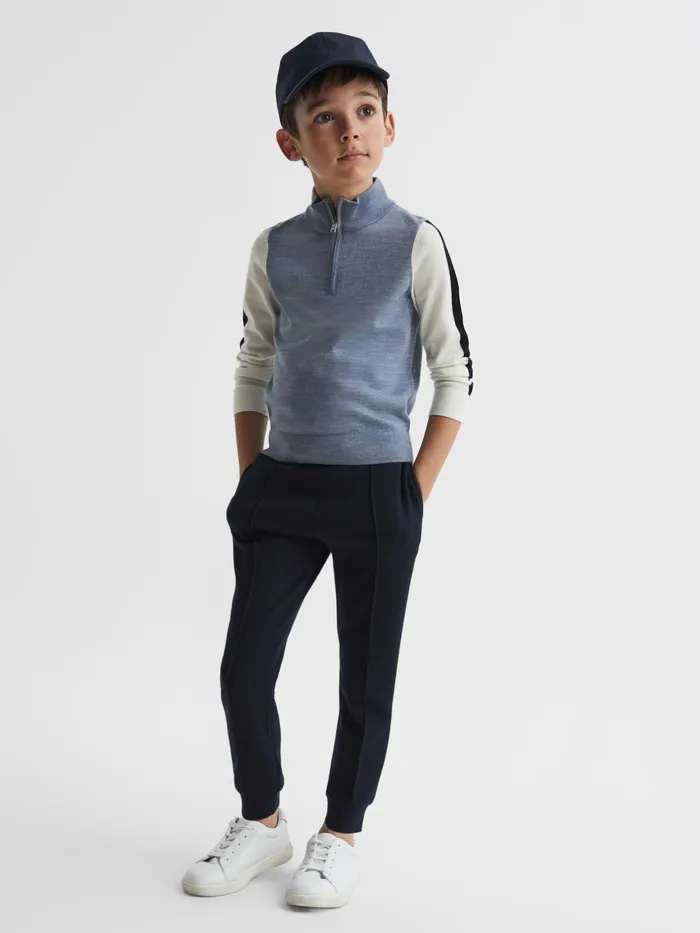 Reiss Knitwear Leo Wool Colourblock Zip Neck Polo Airforce Blue Melange 8211 Children Reiss Knitwear Leo Wool Colourblock Zip Neck Polo Airforce Blue Melange 8211 Children