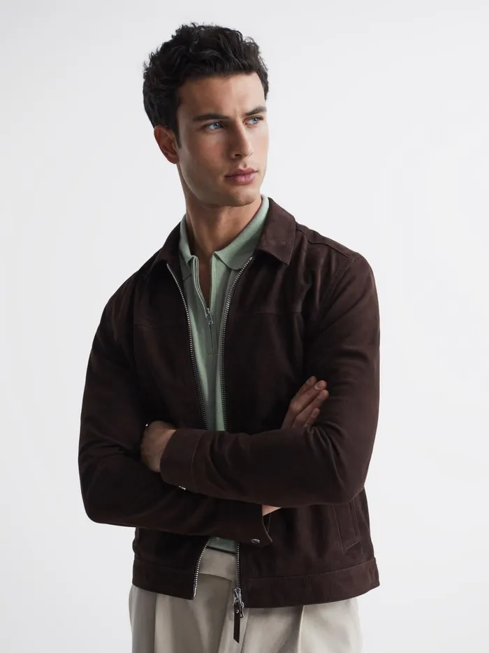 Reiss Knitwear Maxwell Merino Zip Neck Polo Apple 8211 Men