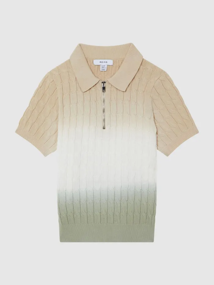 Reiss Knitwear Micah Polo Shirt Sage 8211 Children