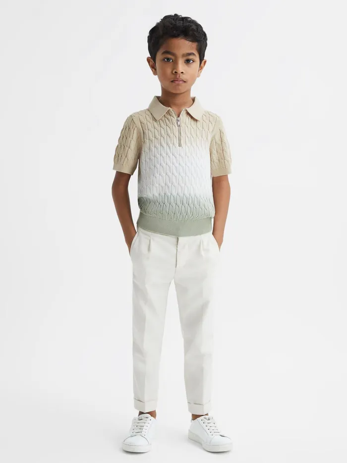 Reiss Knitwear Micah Polo Shirt Sage 8211 Children