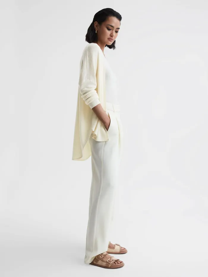 Reiss Knitwear Penny Linen Wool Cardigan Cream 8211 Women