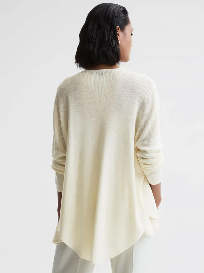 Reiss Knitwear Penny Linen Wool Cardigan Cream 8211 Women