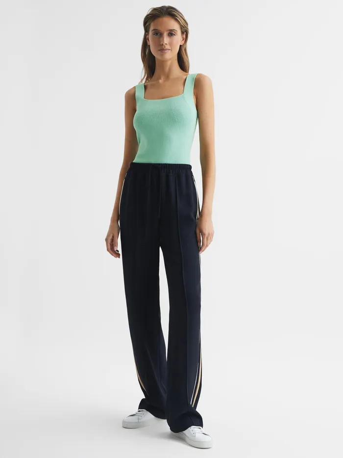 Reiss Knitwear Tamara Square Neck Ribbed Vest Mint 8211 Women