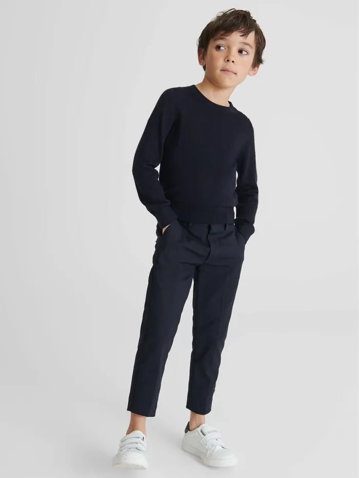 Reiss Knitwear Wessex Junior Crew Neck Knitted Jumper Navy 8211 Children
