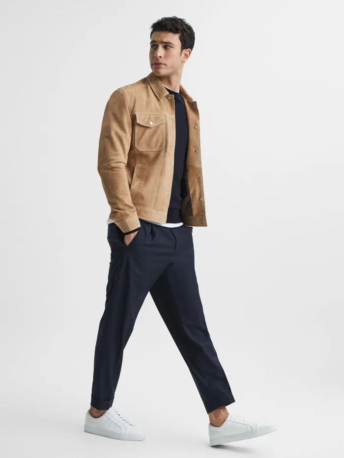 Reiss Knitwear Wessex Merino Wool Jumper Navy 8211 Men