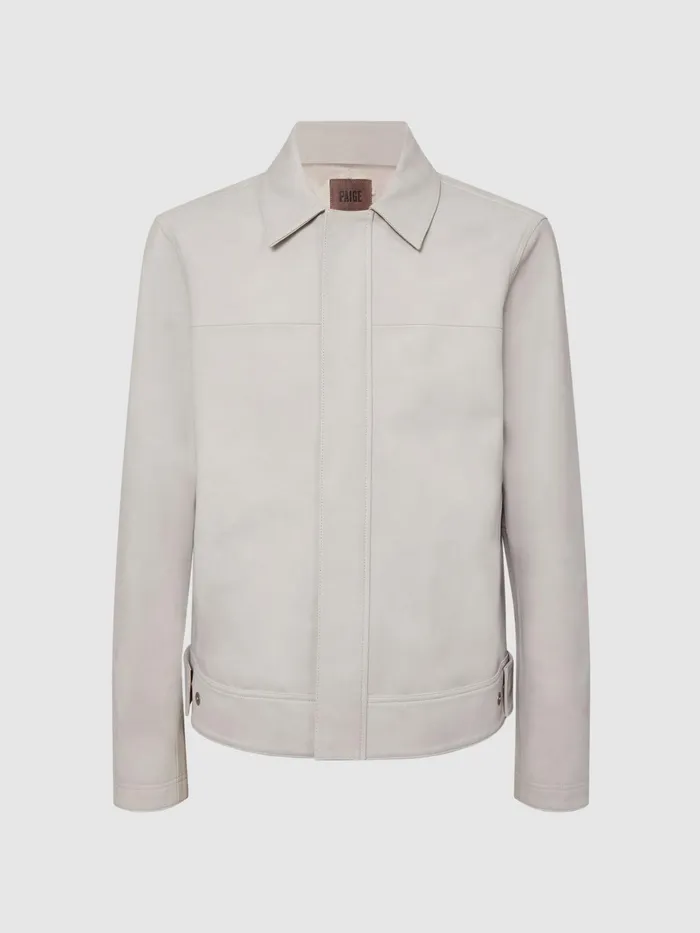 Reiss Leather Jackets Arroyo Paige Leather Jacket Oyster 8211 Men