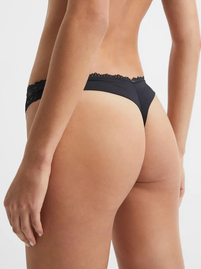 Reiss Lingerie and Nightwear Calvin Klein Underwear Lace Thong Black 8211 Women