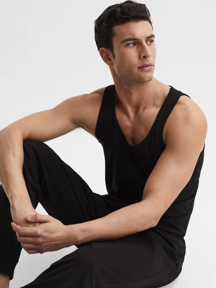Reiss Loungewear and Nightwear Vinnie Cotton Stretch Vest Black 8211 Men