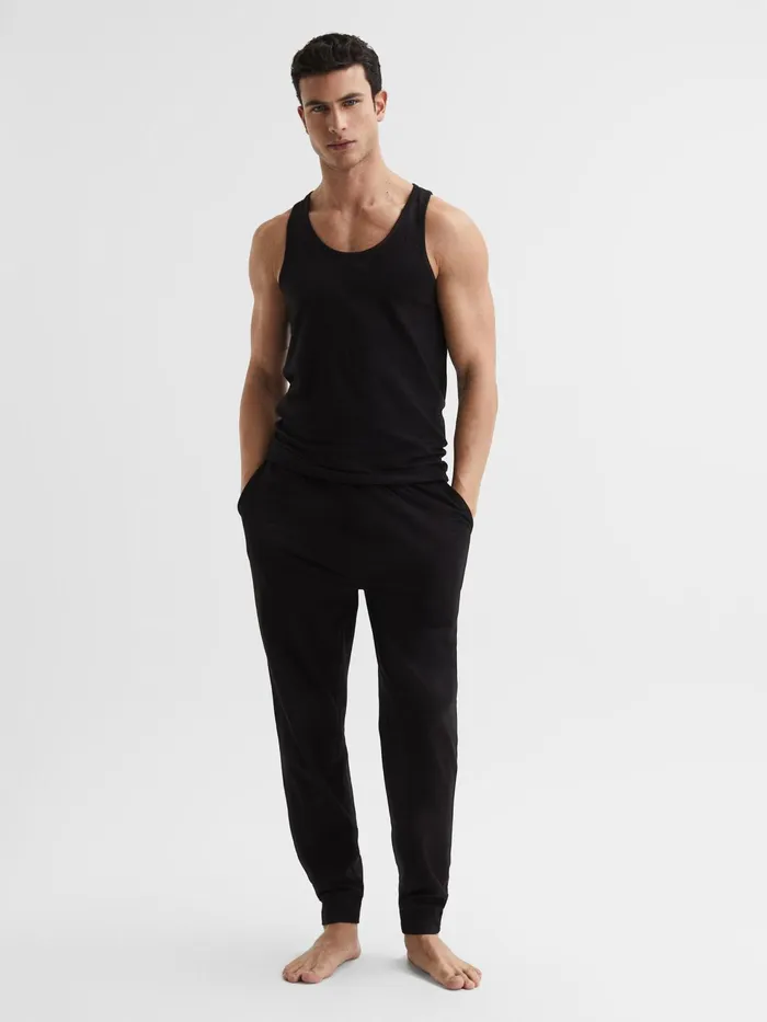 Reiss Loungewear and Nightwear Vinnie Cotton Stretch Vest Black 8211 Men