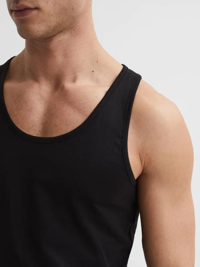 Reiss Loungewear and Nightwear Vinnie Cotton Stretch Vest Black 8211 Men