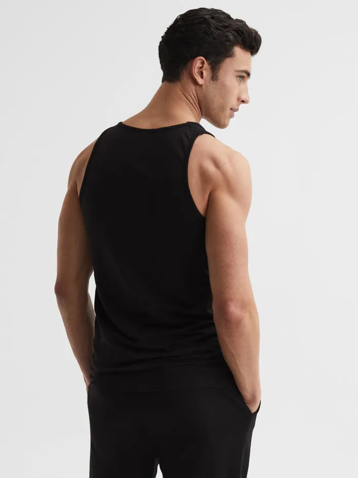 Reiss Loungewear and Nightwear Vinnie Cotton Stretch Vest Black 8211 Men